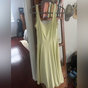 Elegant Yellow Sleeveless Dress